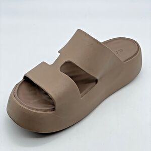 Crocs Getaway Platform H-Strap Sandals Women's 6 Taupe Casual Open Toe Comfort